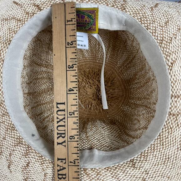 Scala Collezione Women's One Size Hat 100% Paper Feather Boho Sun - Picture 7 of 7